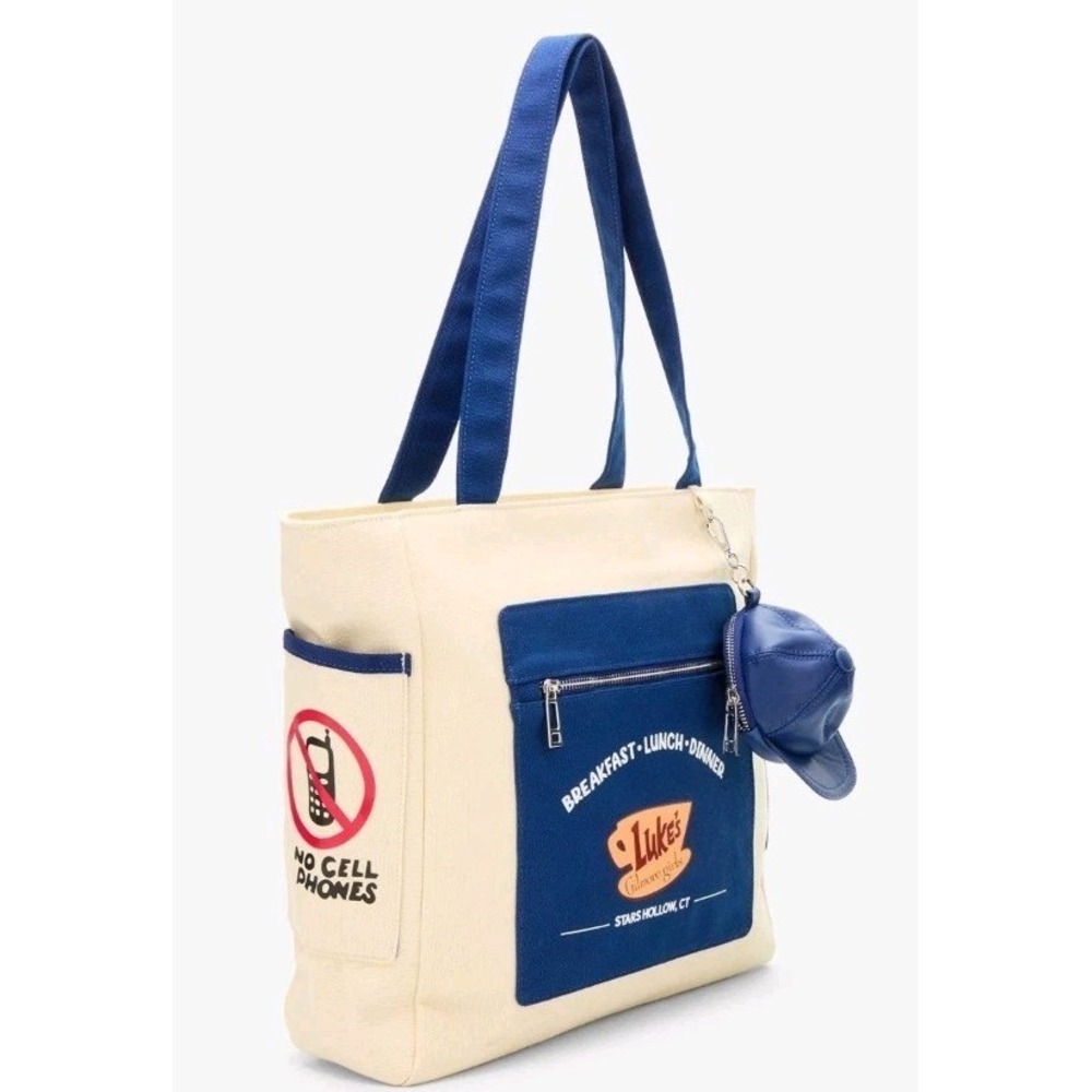 NEW Gilmore Girls Luke's Diner Cavnas Zip Tote Bag & Luke's Ball Cap Coin Purse - Picture 2 of 5